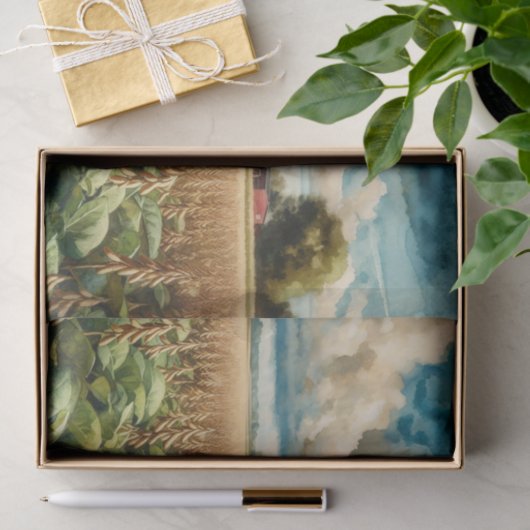 バ素朴ーンと大豆ファームの水の色の切り離し 薄葉紙 (ギフト)