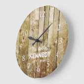 バ素朴ーンウッドカップル名結婚の記念日 ラージ壁時計 (傾斜)