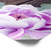 バ素朴ーンウッドシルバー&パープルフローラズ結婚 ポスター (角)