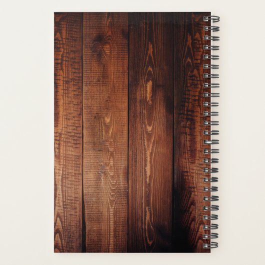 バ素朴ーンウッドファミリーフォトコラパーソナライズされたージ プランナー手帳 (裏面)