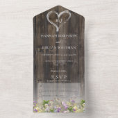 バ素朴ーンウッド&ワイルドフラワーズノーディナー オールインワン招待状 (内側)