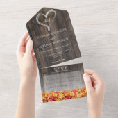 バ素朴ーンウッド&紅葉ノディナー オールインワン招待状 (貼ってはがせる)