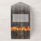 バ素朴ーンウッド&紅葉QRコード オールインワン招待状 (外側)