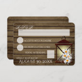 バ素朴ーン木材とランタン反応 出欠カード (正面/裏面)