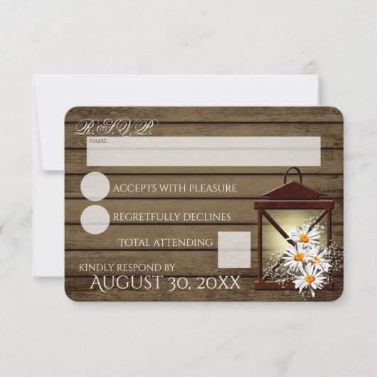 バ素朴ーン木材とランタン反応 出欠カード (正面)