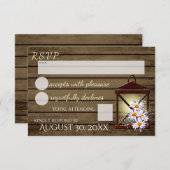 バ素朴ーン木材とランタン反応 出欠カード (正面/裏面)