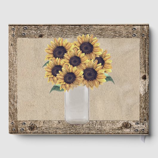 バ素朴ーン結婚ズ・メイソン・ジャー・ヒマワリ・ゲストブック ゲストブック (裏面)