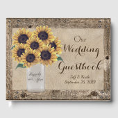 バ素朴ーン結婚ズ・メイソン・ジャー・ヒマワリ・ゲストブック ゲストブック (正面)