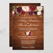 バ素朴ー結婚グンディフローラウッド招待状 招待状 (正面/裏面)