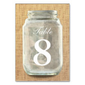 バ素朴ー結婚ラップとメイスンの瓶のテーブル番号 テーブルナンバー (裏面)