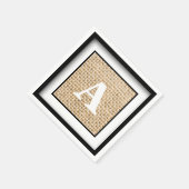 バ素朴ー結婚ラップのモノグラム枠 スタンダードカクテルナプキン (角)