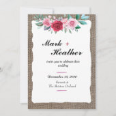 バ素朴ー結婚ラップフローラ 招待状 (正面)