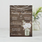 バ素朴ー結婚ンのウッドメイソンジャーフローラ 招待状 (スタンド正面)