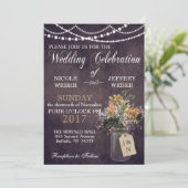 バ素朴ー結婚ンのストリングライツメイソンジャー 招待状 (スタンド正面)