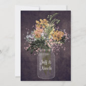 バ素朴ー結婚ンのストリングライツメイソンジャー 招待状 (裏面)