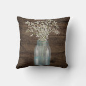 バ素朴ー結婚ンの木のメイソンの瓶バビーズブレス クッション (裏面)