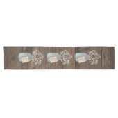 バ素朴ー結婚ンの木のメイソンの瓶バビーズブレス ショートテーブルランナー (横)