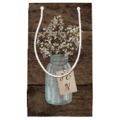 バ素朴ー結婚ンの木のメイソンの瓶バビーズブレス スモールペーパーバッグ (正面)