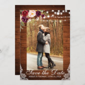 バ素朴結婚ルグンディフローラレース日付を保存 セーブザデート (正面/裏面)