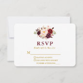 バ結婚ルモダングエレガントンディフローラ金ゴールド 出欠カード (正面)