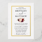 バ結婚ルモダングエレガントンディフローラ金ゴールド 箔招待状 (正面)