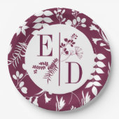 バ結婚ルモダングンディイニシャル紙プレート ペーパープレート (正面)