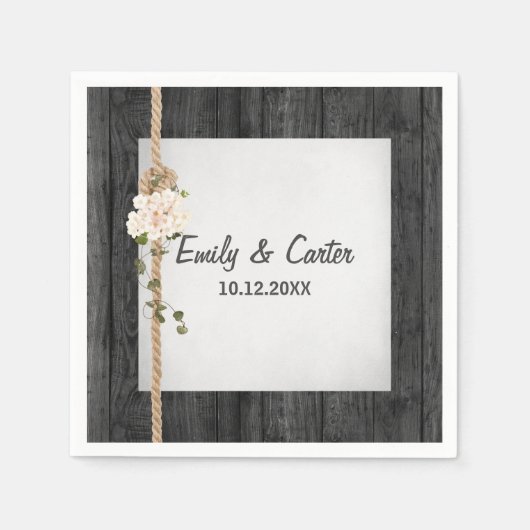 バ結婚ンウッドのロープ結び目 スタンダードカクテルナプキン (正面)