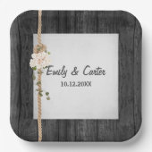 バ結婚ンウッドのロープ結び目 ペーパープレート (正面)