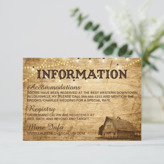 バ結婚ン情報カード エンクロージャーカード (スタンド正面)