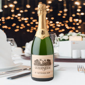 バ結婚ン素朴の木エレガント夫妻のパーティー スパークリングワインラベル