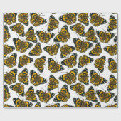 バ絵を描イの蝶の模様の包み紙 ラッピングペーパー (フラット)