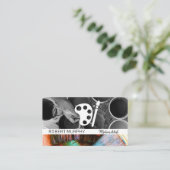 バ絵を描ッケットとブラシ | アーティストパレット 名刺 (スタンド正面)