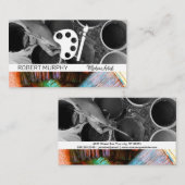 バ絵を描ッケットとブラシ | アーティストパレット 名刺 (正面/裏面)