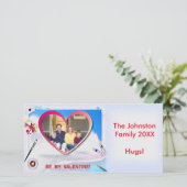 バ絵を描ンタインハート8" x 4"フォトカード シーズンカード (スタンド正面)