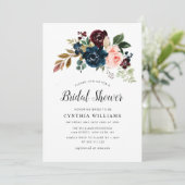 バ色彩の鮮やかルグンディと海軍のフローラブライダルシャワー 招待状 (スタンド正面)