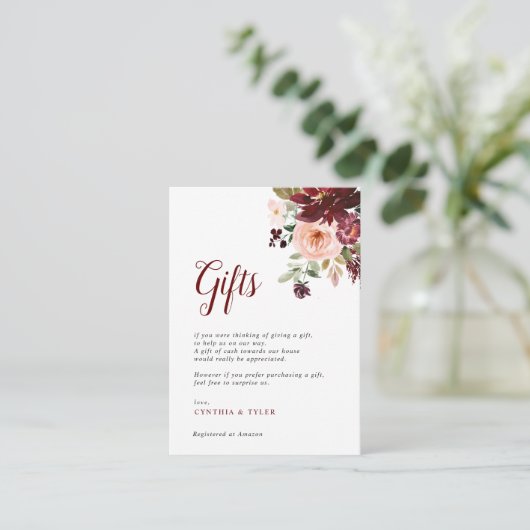 バ色彩の鮮やかーガン&赤面フローラウェディングギフトカード エンクロージャーカード (スタンド正面)