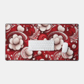 バ華美ン渦巻形のタイン愛の花 デスクマット (キーボード&マウス)