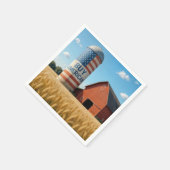 バ買ーンサイロの旗を持つアメリカの文字 スタンダードカクテルナプキン (角)