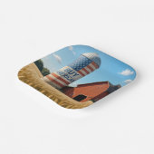 バ買ーンサイロの旗を持つアメリカの文字 ペーパープレート (傾斜あり)