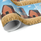 バ買ーンサイロの旗を持つアメリカの文字 ラッピングペーパー (ロールコーナー)