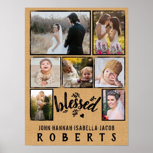 バ賛美ラップファームハウス7ファミリーフォトコラージュ ポスター (正面)