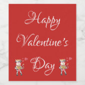 バ赤と白レンタインデーのワインラベル ワインラベル (シングルラベル)