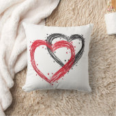 バ赤と白レンタインデー枕 クッション (ブランケット)
