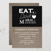 バ食べラップドリンク及びベ結婚した結婚式招待状 招待状 (正面/裏面)