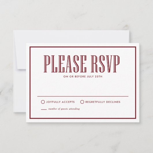 バ食べルグンディ・ドリンクとベ結婚したー結婚ズ 出欠カード (正面)