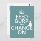 バ食べ物を与えップと変更オン(ベビー) (任意の色) ポストカード (正面/裏面)