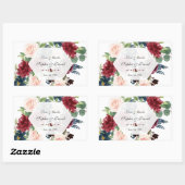 バ魅力的ルガンディフローラ六角結婚枠 長方形シール (シート)