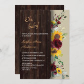 バ魅力的ル王室のグンディヒマワリブライダル茶パーティー 招待状 (正面/裏面)