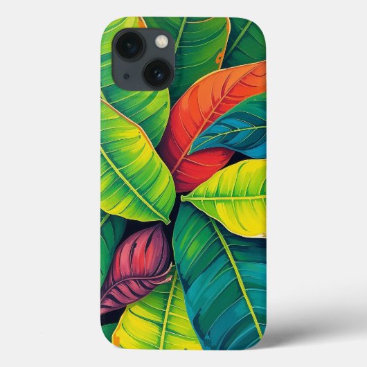 バ鮮やかナカラフルナの葉のパターン Case-Mate iPhoneケース (裏面)