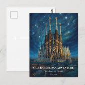 バcelona思い出の旅｜サグラダファミリア ポストカード (正面/裏面)